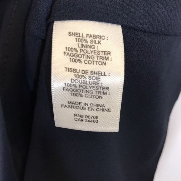 Rebecca Taylor Women Size 0 Twist Neck Fit & Flare 100% Silk Dress Ladder Stitch - Picture 9 of 11